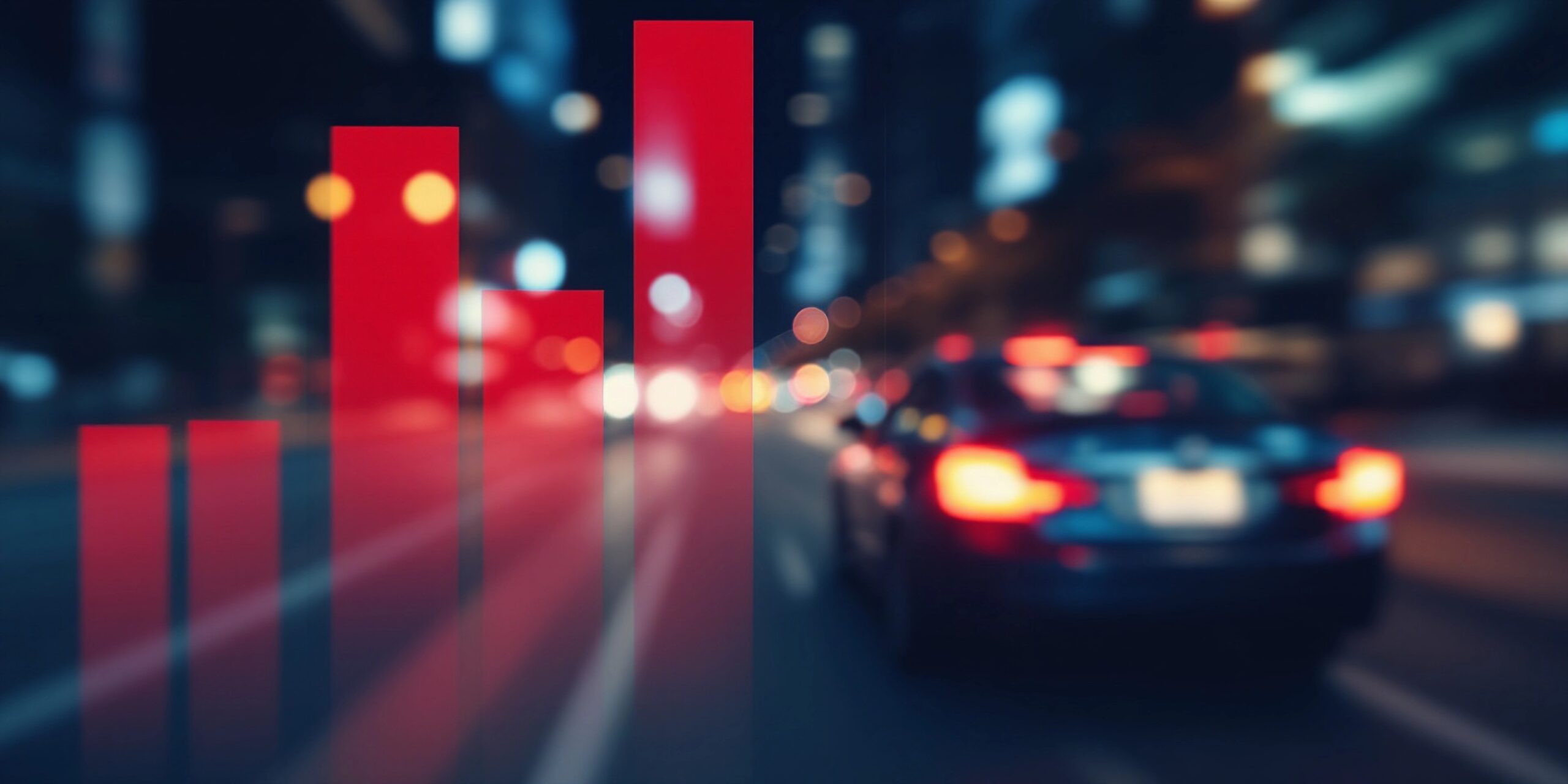 Urban Metrics, Automotive Industry Growth on Nightscape City Streets