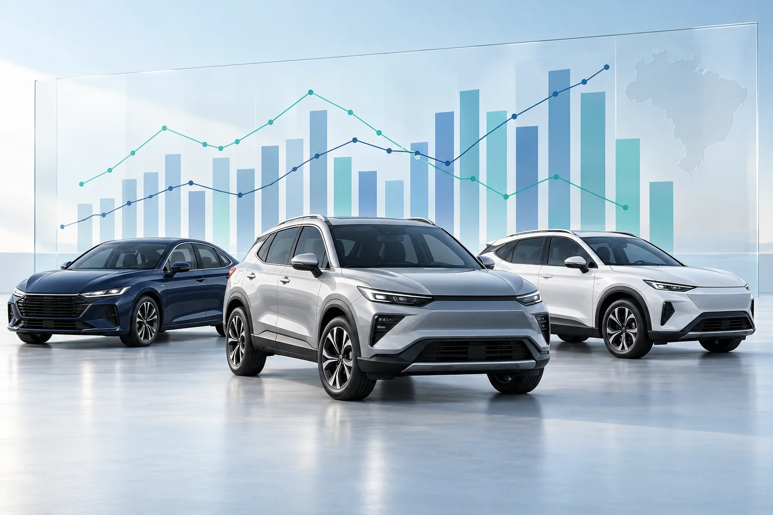 Carros novos e gráficos de vendas Carros novos e gráficos de vendas
